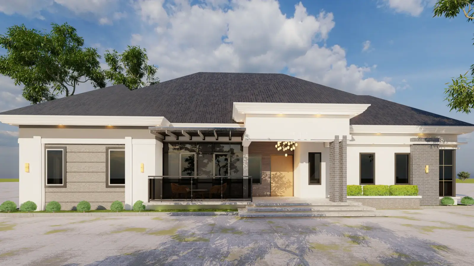 Contemporary residential bungalow architecture by Innovarch in Nigeria